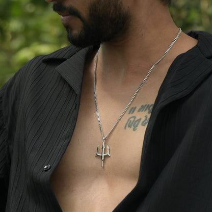 Silver Trident Necklace