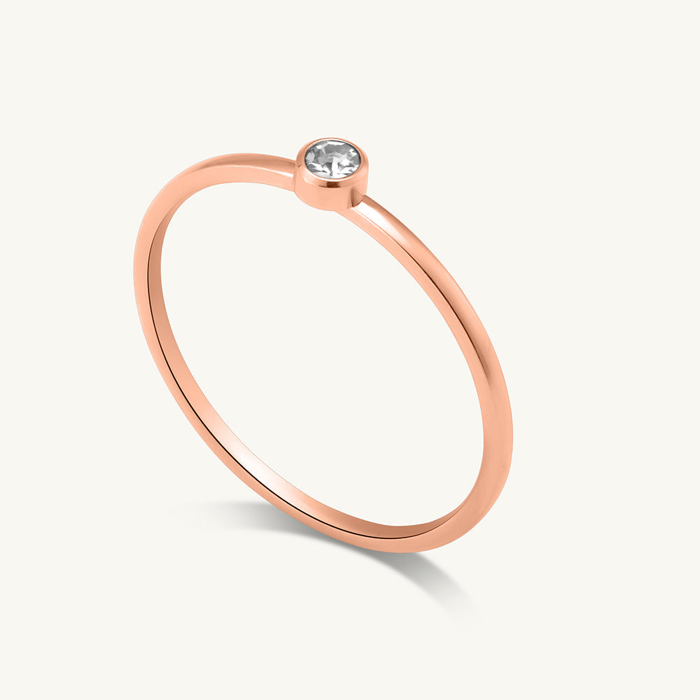 Cute Birthstone Ring | 18k Rose Gold Plated