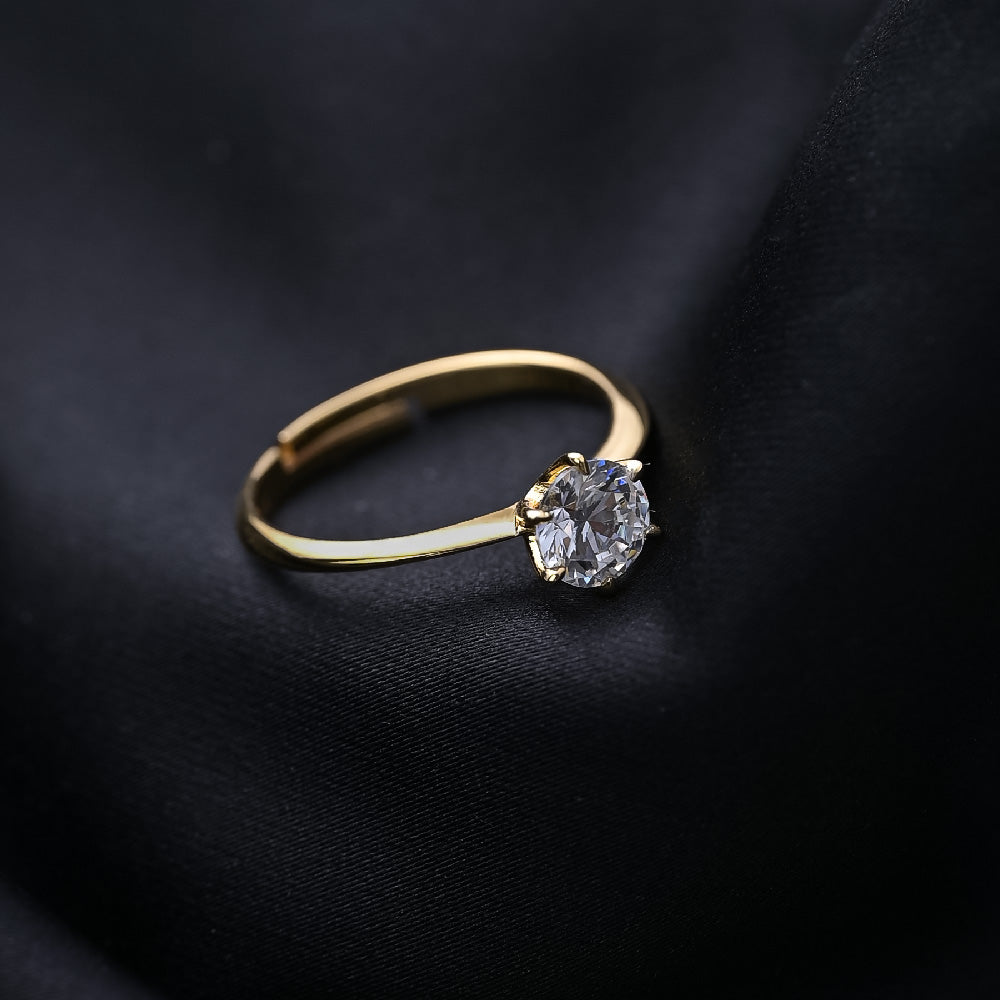 Celestial Solitaire Diamond Ring | 18K Gold Vermeil