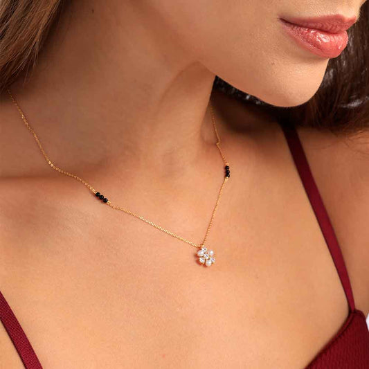 Vintage Pearl Diamond Mangalsutra | 18k Gold Vermeil