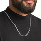 Cuban Chain | Rhodium Plated | 4 MM