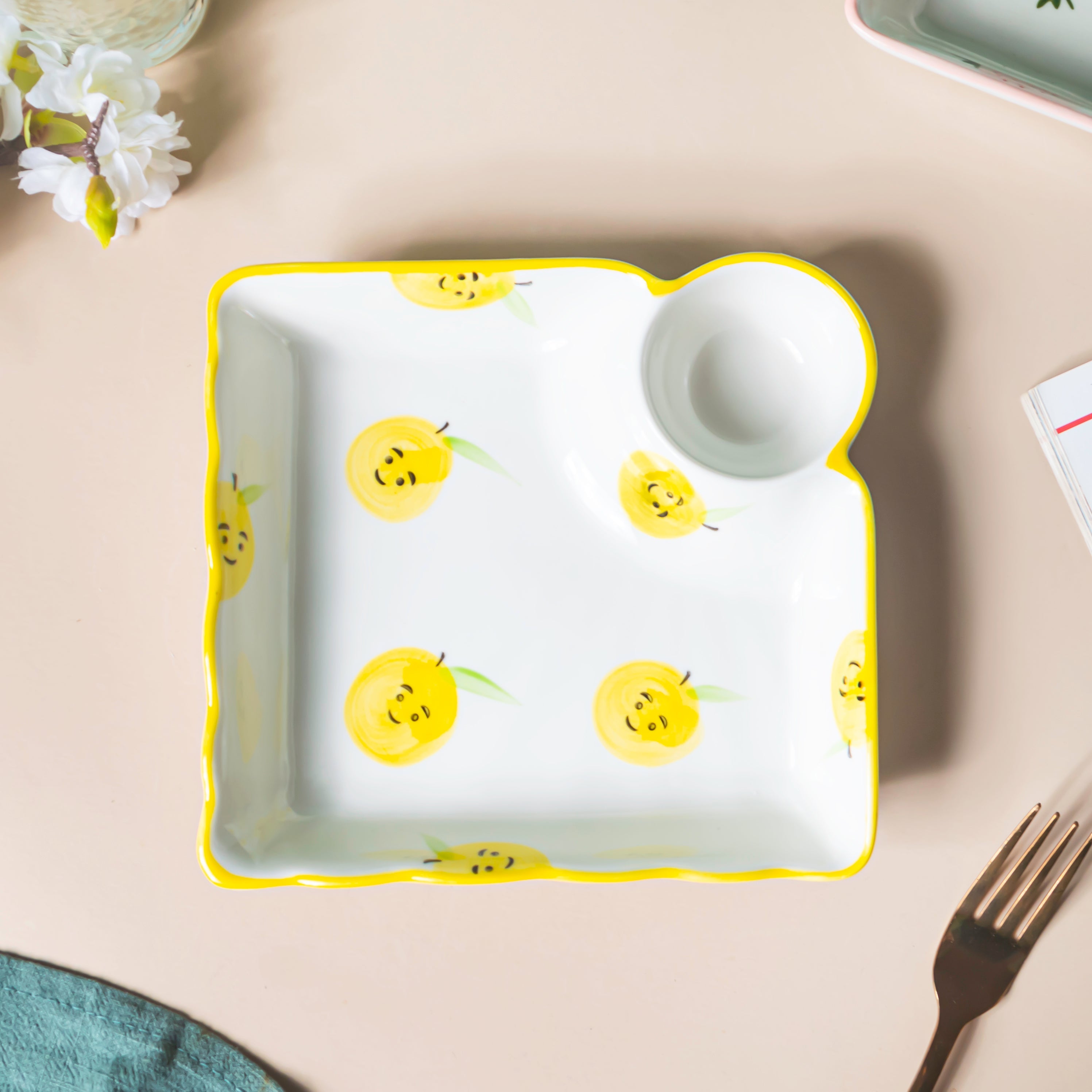 Pear Bear Section Plate Yellow