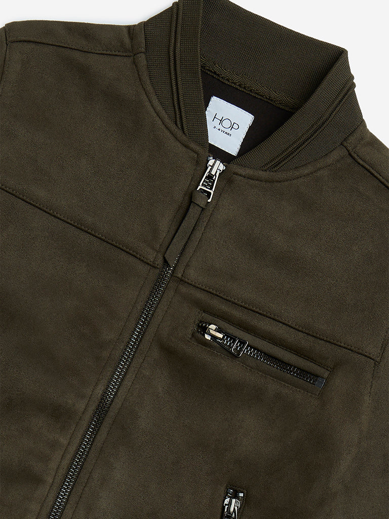 HOP Kids Olive Suede Jacket