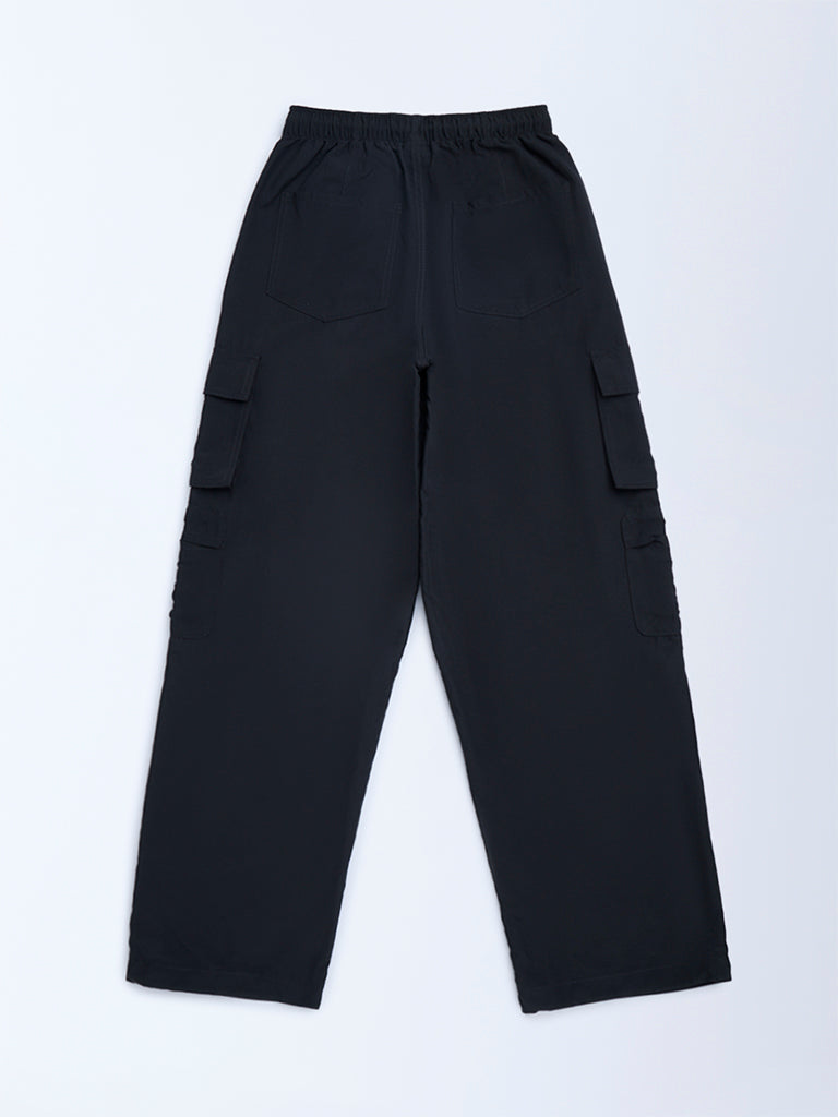 Y&F Kids Black High-Rise Joggers