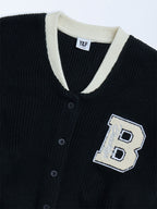 Y&F Kids Black Text Pattern Knitted Sweater