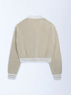Y&F Kids Beige Knit-Textured Sweater