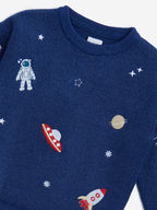 HOP Kids Navy Space Themed Knitted Sweater