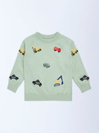 HOP Kids Sage Vehicle Embroidered Sweater
