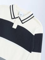 HOP Kids Black Colour-Blocked Cotton Polo Sweater