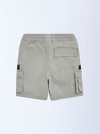 HOP Kids Taupe Mid-Rise Cotton-Blend Cargo Shorts