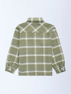 HOP Kids Olive Checkered Shacket
