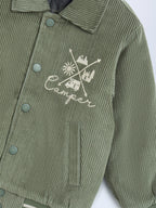 HOP Kids Sage Typographic Corduroy Cotton Jacket