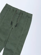Y&F Kids Olive Mid-Rise Cotton-Blend Joggers