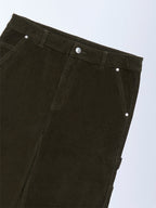 Y&F Kids Olive Relaxed-Fit Mid-Rise Cotton-Blend Trousers