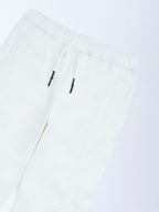 Y&F Kids White Mid-Rise Cotton-Blend Joggers