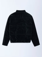 Y&F Kids Black Velvet Puffer Jacket