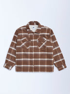 Y&F Kids Brown Checkered Shacket