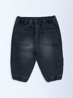 HOP Baby Charcoal Washed Mid-Rise Denim Joggers