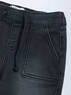 HOP Baby Charcoal Washed Mid-Rise Denim Joggers