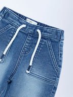 HOP Baby Blue Mid-Rise Denim Joggers