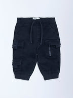HOP Baby Black Mid-Rise Cotton-Blend Joggers