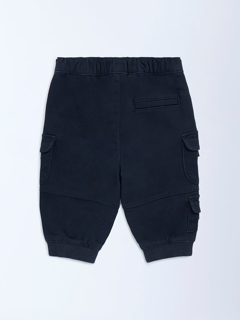 HOP Baby Black Mid-Rise Cotton-Blend Joggers