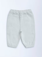 HOP Baby White Mid-Rise Cotton-Blend Joggers