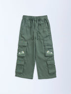 HOP Kids Sage Cargo-Style High-Rise Trousers