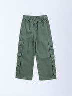 HOP Kids Sage Cargo-Style High-Rise Trousers