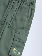 HOP Kids Sage Cargo-Style High-Rise Trousers