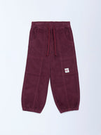 HOP Kids Wine Mid-Rise Cotton-Blend Corduroy Joggers