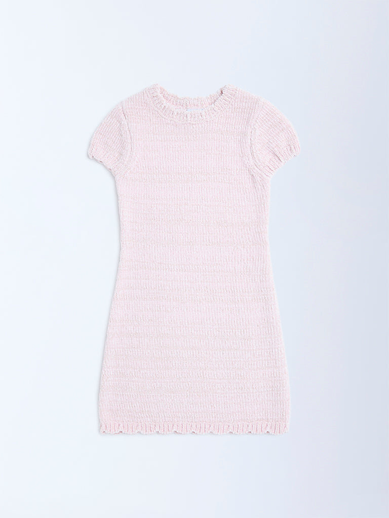 HOP Kids Pink Knitted Bodycon Dress