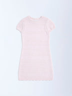 HOP Kids Pink Knitted Bodycon Dress