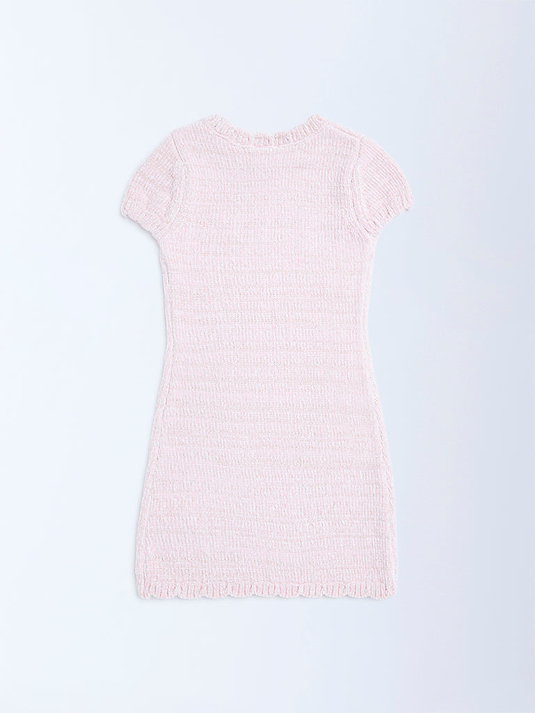 HOP Kids Pink Knitted Bodycon Dress