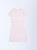 HOP Kids Pink Knitted Bodycon Dress