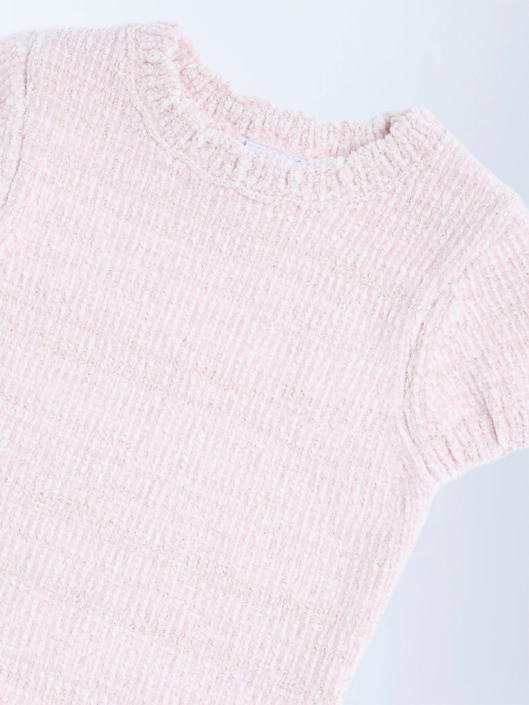 HOP Kids Pink Knitted Bodycon Dress