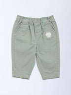 HOP Baby Sage Solid High-Rise Cotton-Blend Pants