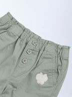 HOP Baby Sage Solid High-Rise Cotton-Blend Pants