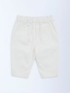 HOP Baby White Solid High-Rise Cotton-Blend Pants
