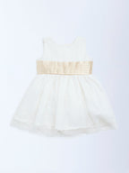 HOP Baby White Lace Detailed Fit-and-Flare Dress