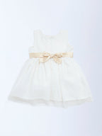HOP Baby White Lace Detailed Fit-and-Flare Dress