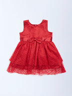 HOP Baby Red Lace Detailed Party Dress