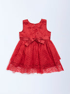 HOP Baby Red Lace Detailed Party Dress