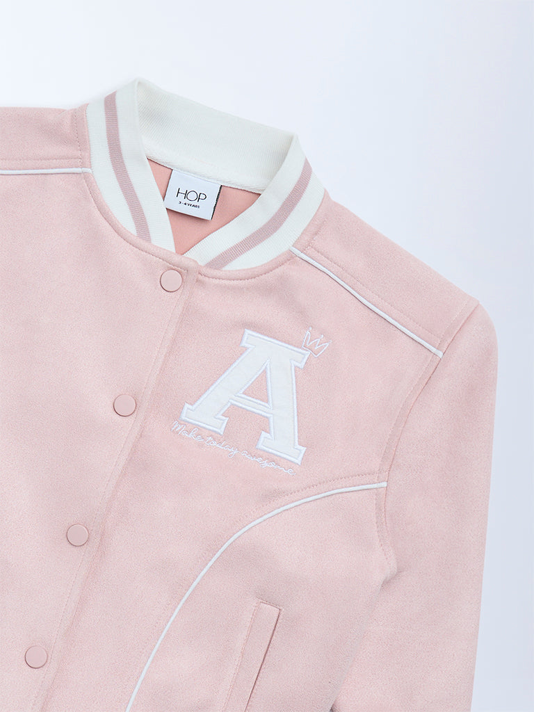 HOP Kids Pink Typographic Jacket
