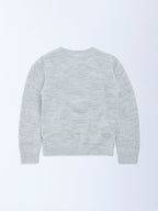 HOP Kids Grey Floral Applique Sweater