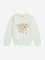 HOP Kids White Teddy Design Sweater
