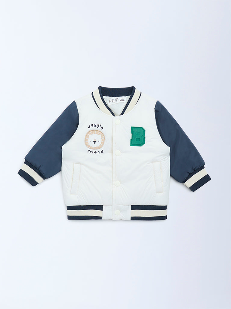 HOP Baby White Embossed Jacket