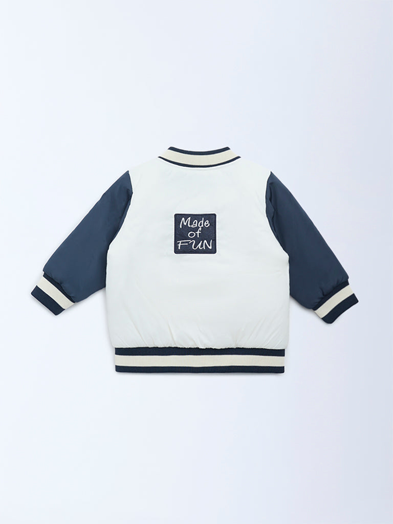 HOP Baby White Embossed Jacket