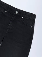 Y&F Kids Black Wide-Leg High-Rise Jeans