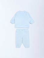 HOP Baby Blue Christmas-Themed Sweatshirt and Pants Set